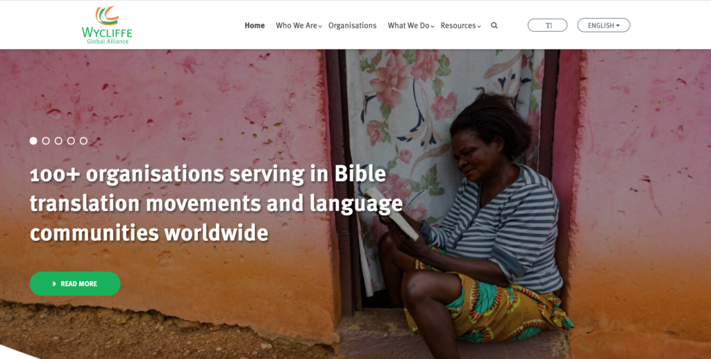 Wycliffe global alliance website screenshot